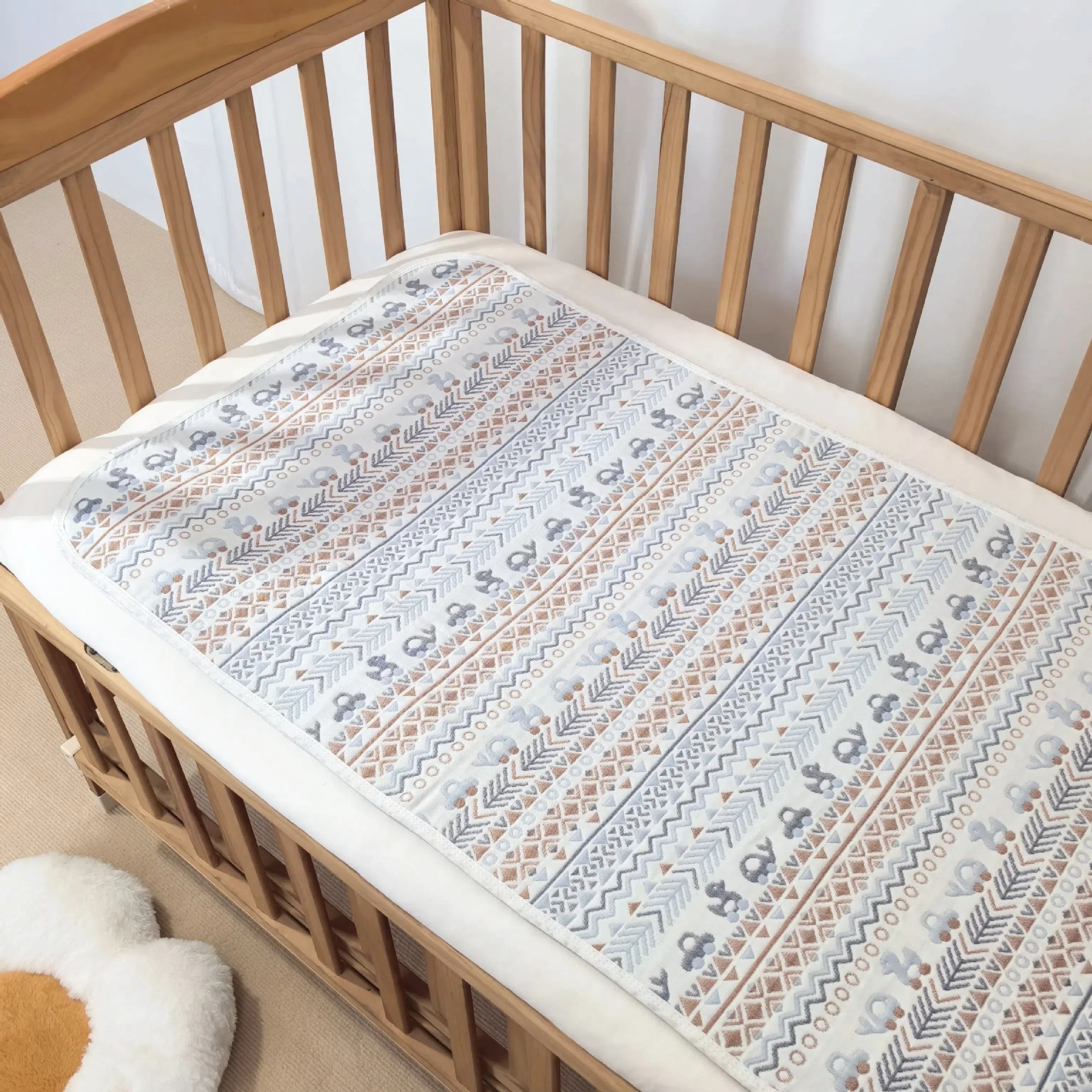Picture of Baby Gauze Mat Pure Cotton Bed Cover Baby Soft Mat Baby Mat Summer Sweat-Absorbent Breathable Kindergarten Mat