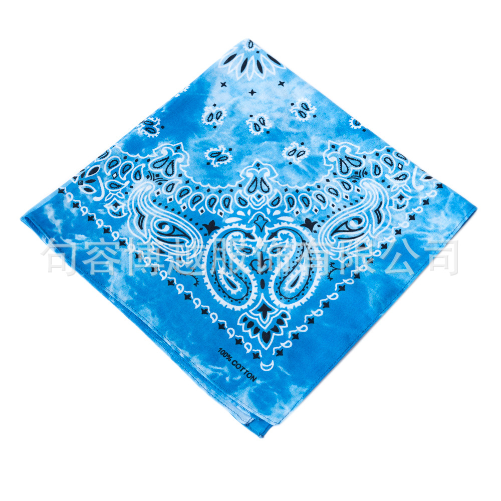 Picture of Cross-Border Outdoor Multi-Functional Hip-Hop Hip-Hop Cotton Headscarf Tie-Dyed Paisley Sunflower Square Scarf Bandana