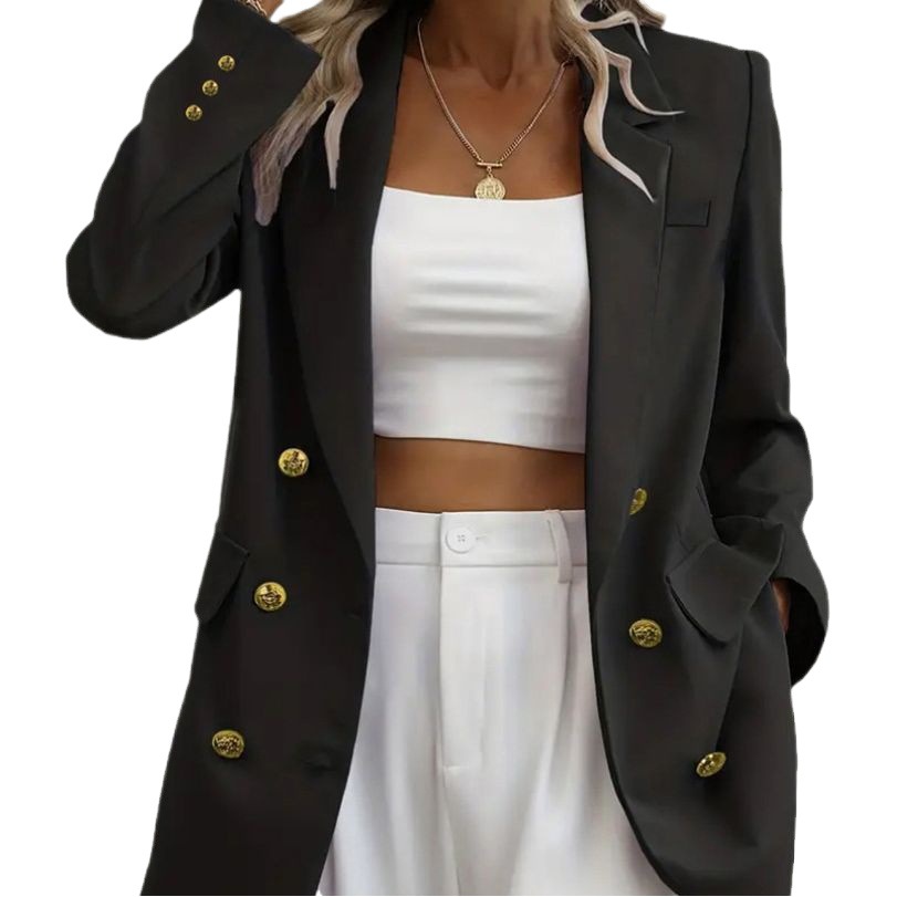 Suit Jacket Wide-leg Pants Two-piece Set Women's Four-season Casual suit Fashion Cross-border E-commerce Jacket Coat Women