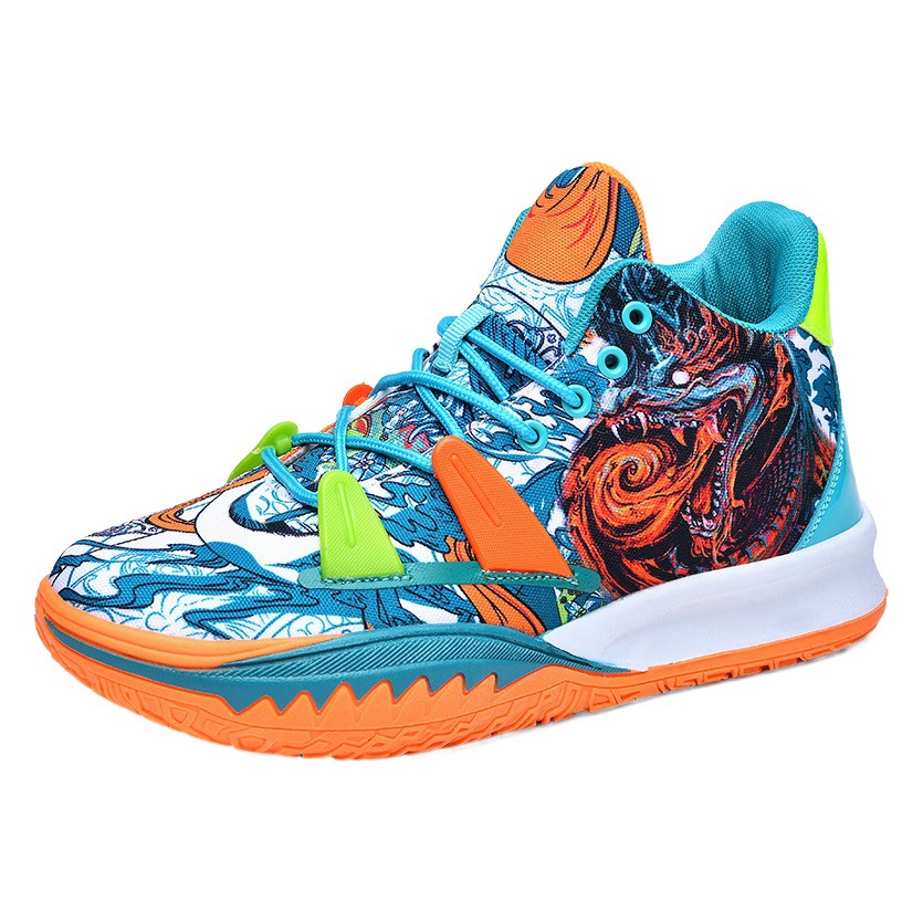 Male and female primary and secondary school students Mandarin duck matching high-top outdoor cement combat boots running sports shoes rubber sole wholesale