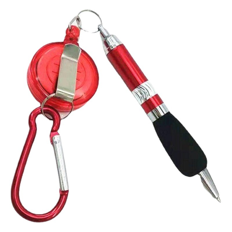 New Metal Drawstring Pen Drawstring Ballpoint Pen Lanyard Line Writing Pen Mountaineer Keychain Easy Pull Button Pen Stationery