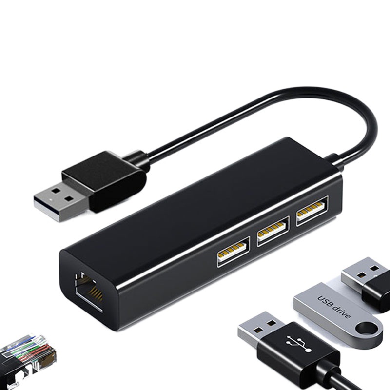 Picture of Source Manufacturer USB Hub Ethernet Port Converter 100m Gigabit Rj45 to Type-C/Usb Network Card Hub