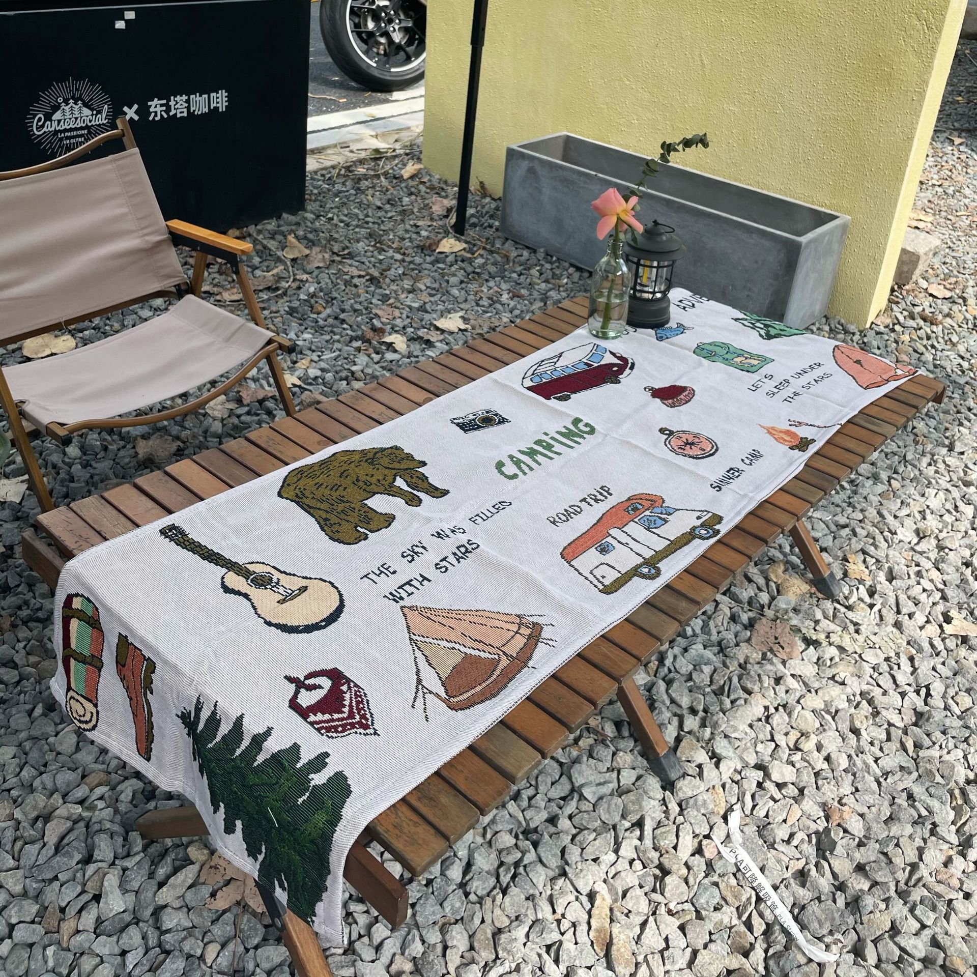 Outdoor Camping Blanket Table Flag Tablecloth Woven Jacquard Blanket Polyester Cotton Woven Bohemian Table Flag Recycled Blanket Sofa Blanket