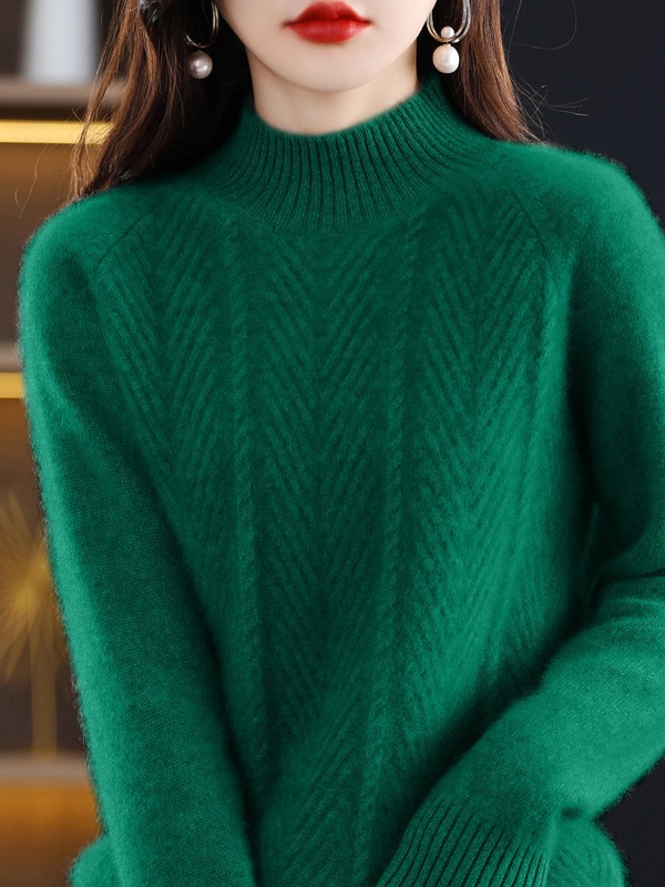 Picture of Autumn and winter clothing 2024 new popular this year's popular beautiful half turtleneck thick Women's sweater Western style bottoming shirt