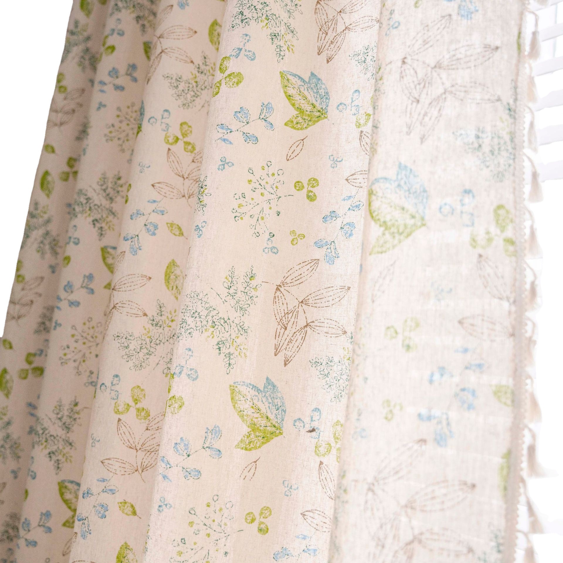 Picture of Bu Daddy Temu Shaoxing Finished Curtains Wholesale Cotton and Linen Printed Beige Tassel Bedroom Shein Window Kitchen Curtains