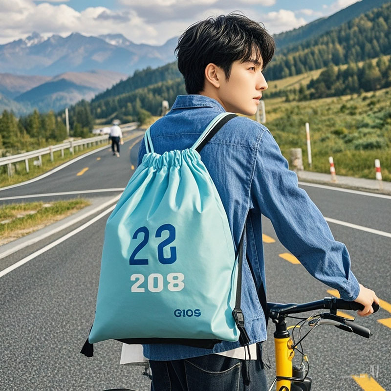 Colorful Polyester Drawstring Pocket Printable Logo Waterproof Basketball Football Storage Backpack Bag Single Double Shoulder Drawstring Bag