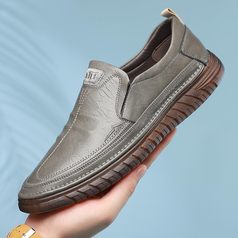 Aliexpress Leather Shoes Men's Soft-Soled Casual Shoes Men's Spring & Fall New Tbottomon-Soled Cross-Border Wear-Resistant Low-Top Driving Shoes
