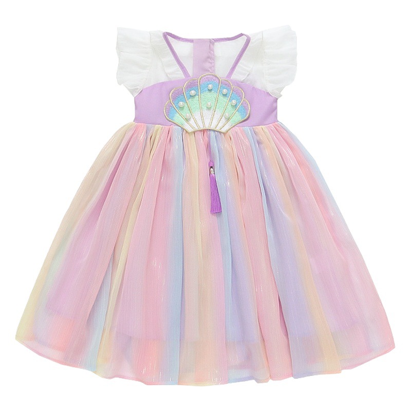 Girls Han Dynasty Dress Summer 2024 New Tang Suit Super Fairy Chinese Style Princess Dress Little Girl Retro Style Dress