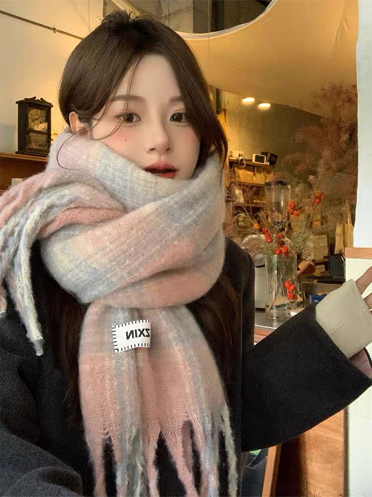 Picture of Cross-border solid color new imitation cashmere scarf women's autumn and winter thickened warm shawl solid color student scarf men's wholesale