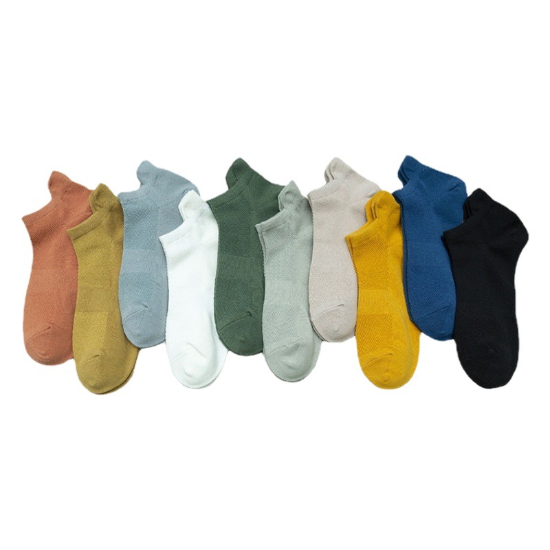 Spring and summer new simple versatile breathable mesh waist socks men's thin men's boat Socks men's socks wholesale