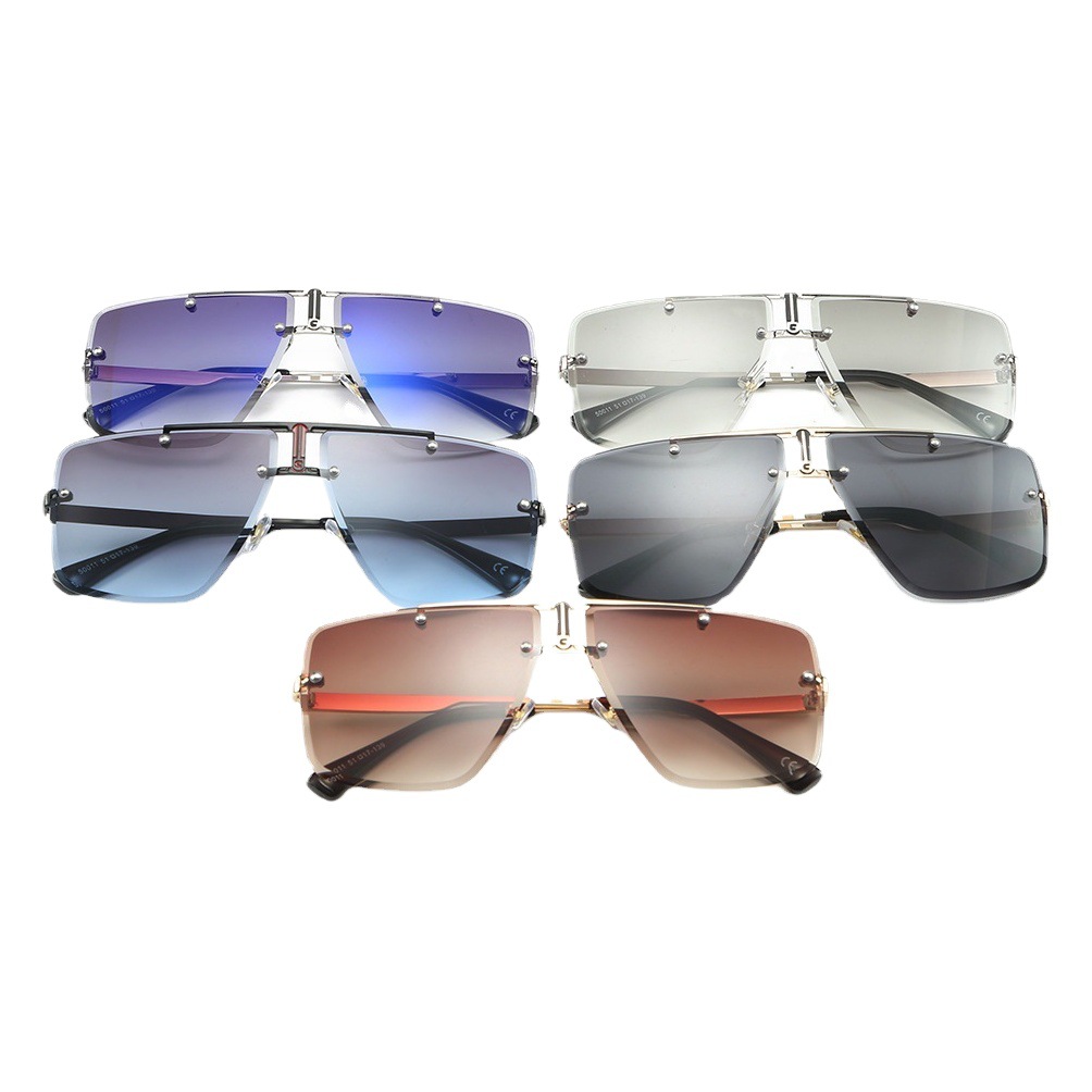 Picture of Men's Square Cut Edge Sunglasses 2019 European and American Trend Cover Glasses Driving Fashion Sunglasses 5011Uv400