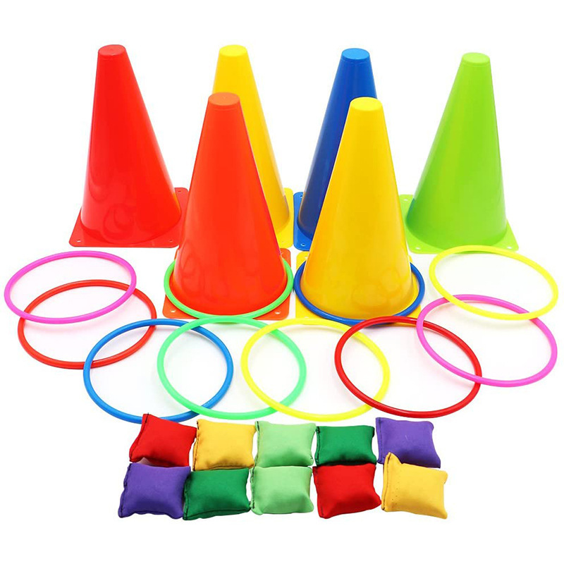 Picture of Throwing Hoop Kindergarten Outdoor Sports Sensory Training Plastic Hoop Colorful Hoop Bean Bag