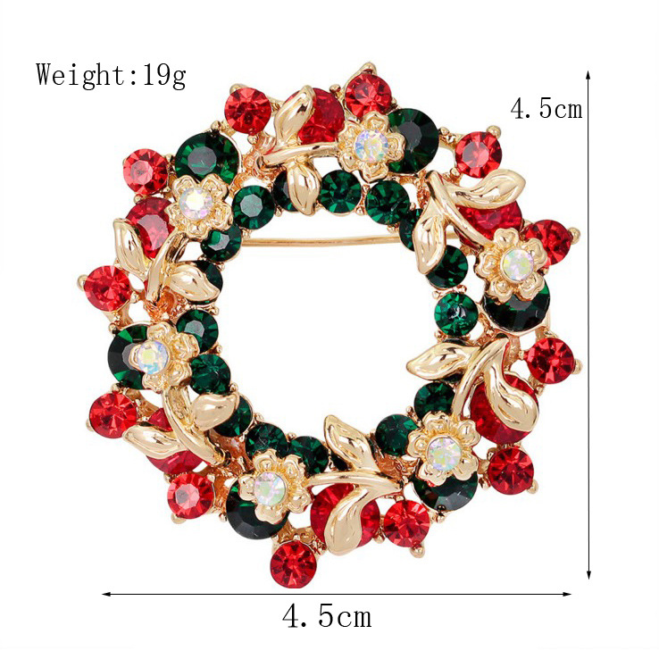 Picture of Lanhao European and American New Fashion Christmas Brooch Christmas Tree Shoes Elk Wreath Snowflake Bell Pin Women
