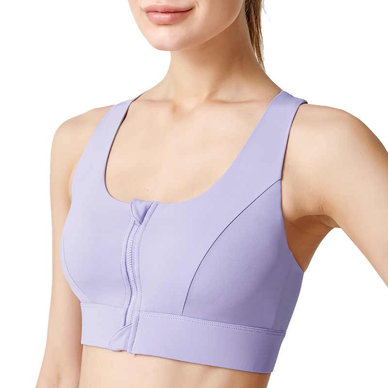 Picture of Lahn Big Breast Sports Bra Women's Push-Up Bubble Wrap High-Strength Anti-Sagging 100kg Zipper Yoga Bra