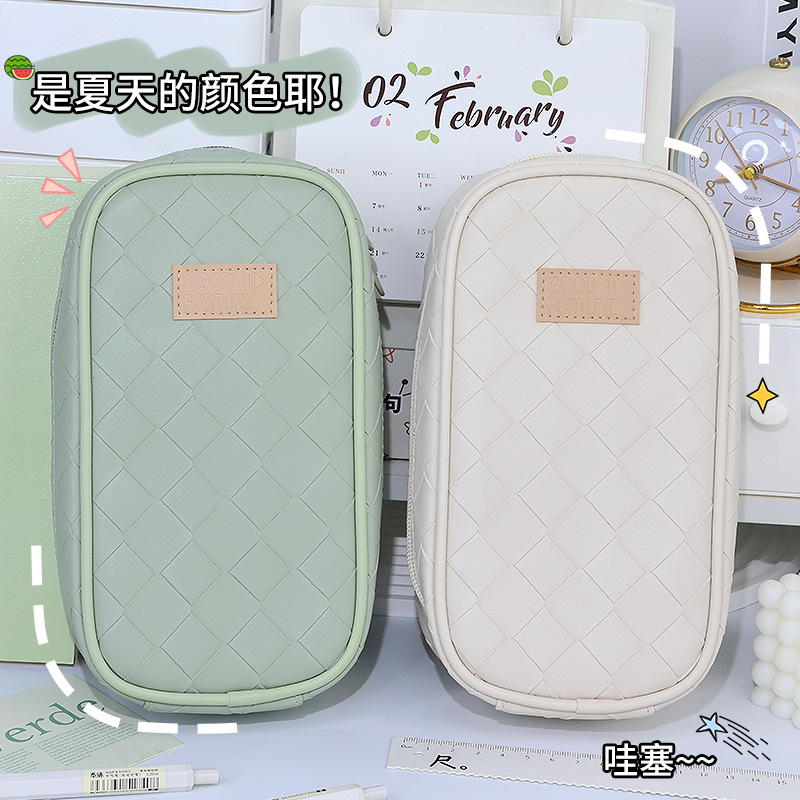 Picture of Large Capacity Multifunctional Pencil Case Korean Style High-value Pencil Case High School Students Portable Pen Storage Bag Pencil Case