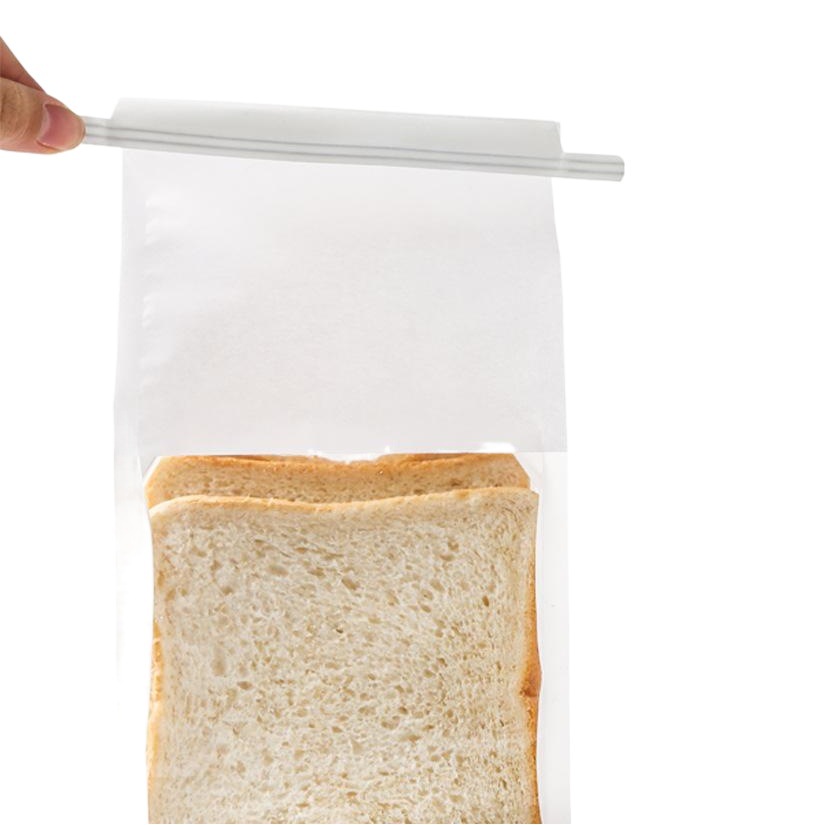 Baking toast bag self-sealing raw toast packaging bag curling iron wire sealing bread bag transparent window cotton paper bag