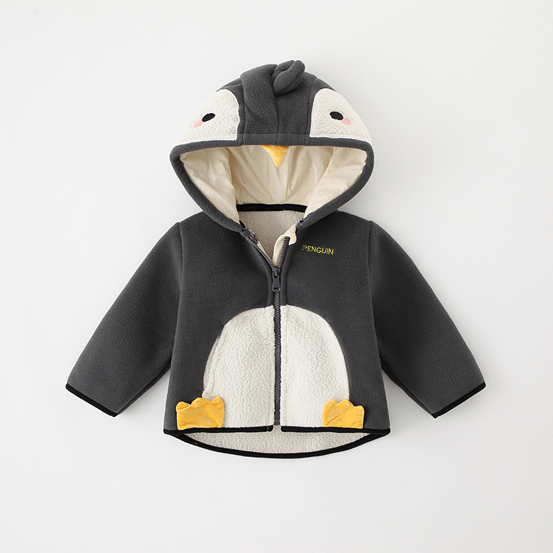 Picture of Girls' Fleece Coat Boys' Coat Autumn and Winter Clothes Children's Baby fleece-lined Hooded Top Baby Clothes Cross Border