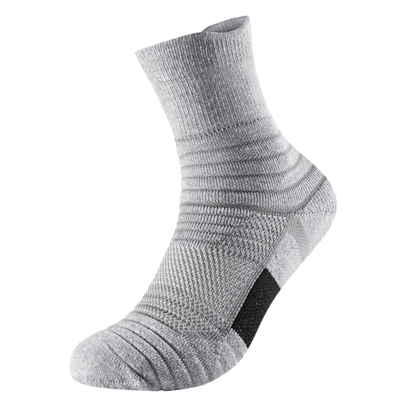 Elite Basketball Socks Men's Short Mid-tube Circled Towel Bottom Thickened Shock Absorbing Sweat Absorbing Breathable Zhuji Running Sports Socks