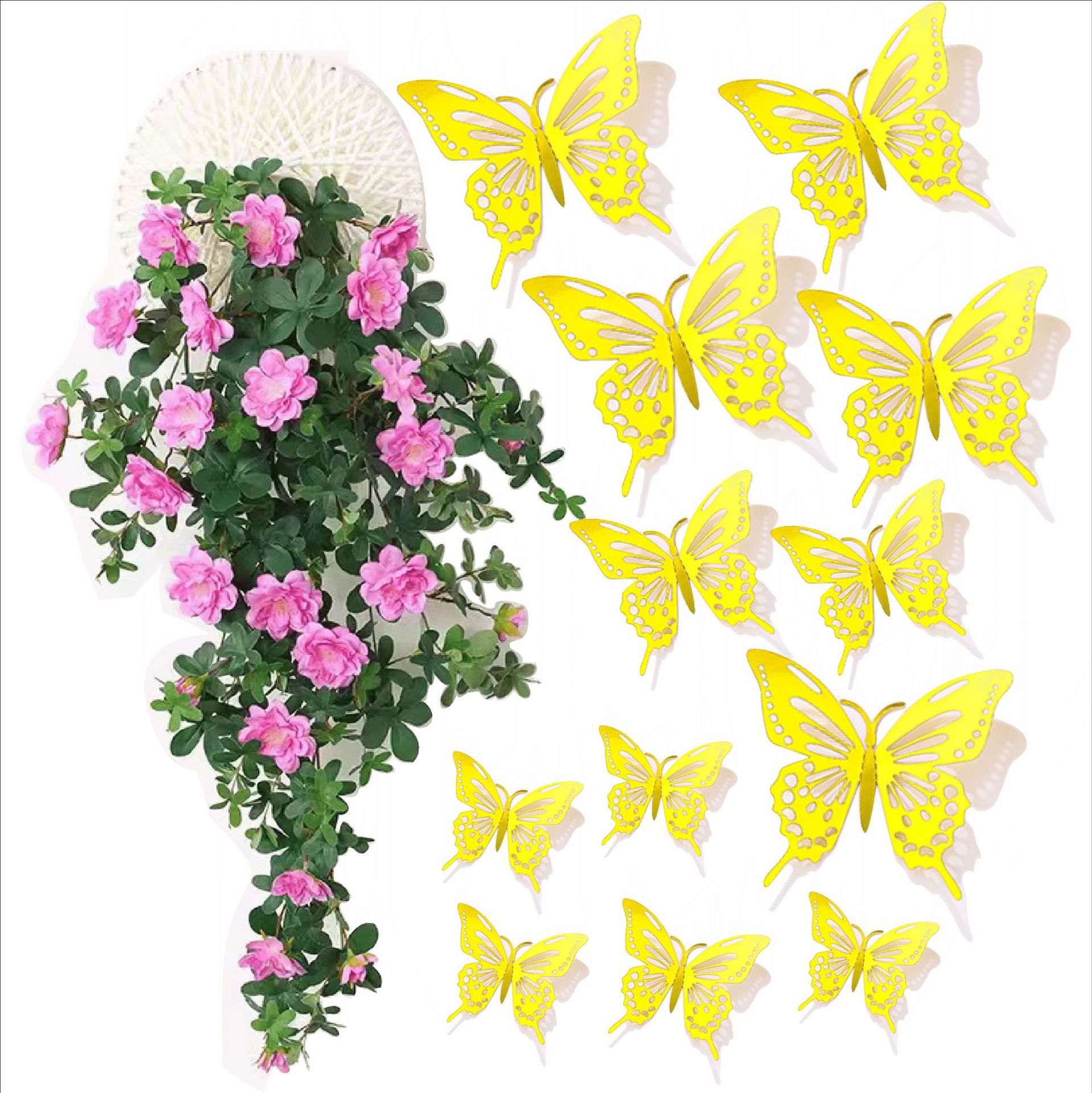 Hollow Butterfly Wall Stickers 3D Hollow Paper Butterfly Amazon Foreign Trade Wedding Festival Layout Home Decoration