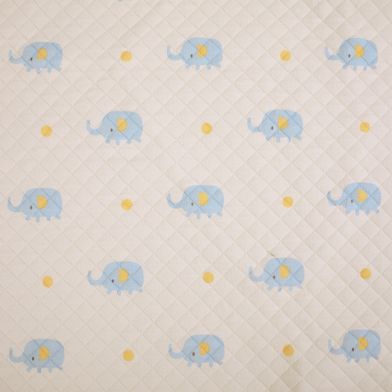 Picture of Original White Diamond Lattice Jacquard Air Layer Printed Baby Quilted Fabric Baby Jumpsuit Sleeping Bag Quilted Fabric