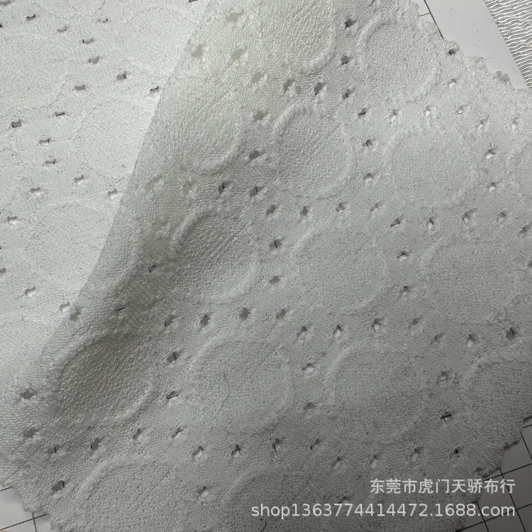 Spot Supply Knitted Jacquard Fabric Water Soluble Dot Hole Jacquard Fabric Fashion Women's Swimwear Hole Jacquard