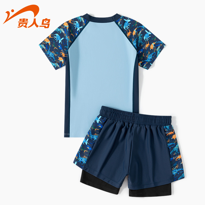 Picture of Noble Bird children's swimsuit boys' two-piece boys' middle and big children's swimsuit new swimming trunks swimsuit set equipment wholesale