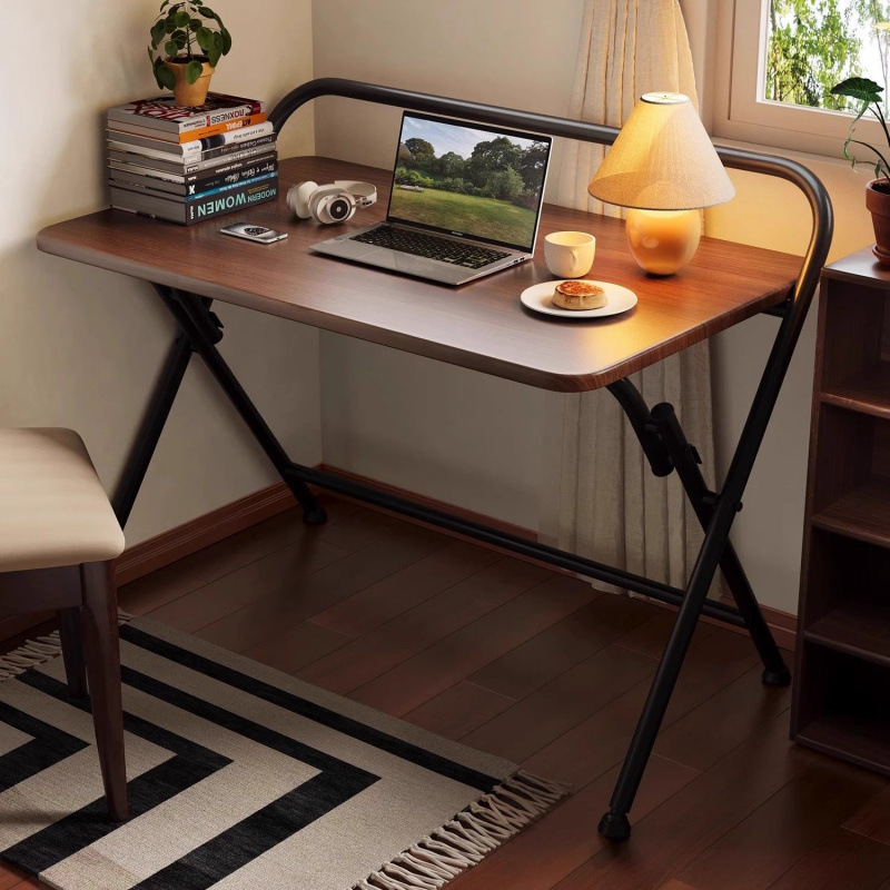 Home Desk Computer Table Folding Table Bookshelf Study Table Office Desk Foldable Simple Bedroom Bedside Small Table