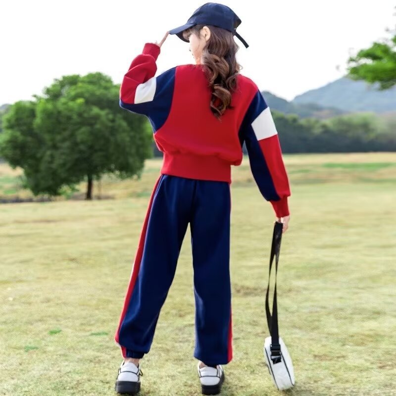 Picture of Girls' suit 2024 new spring and autumn Western style sports Children's Online Red fried street two-piece set Wholesale