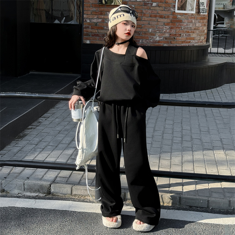 Girls' Fashion Sports suit 2025 Spring and Autumn New Children's Fashionable Sweatpants Girls' Two-Piece Set
