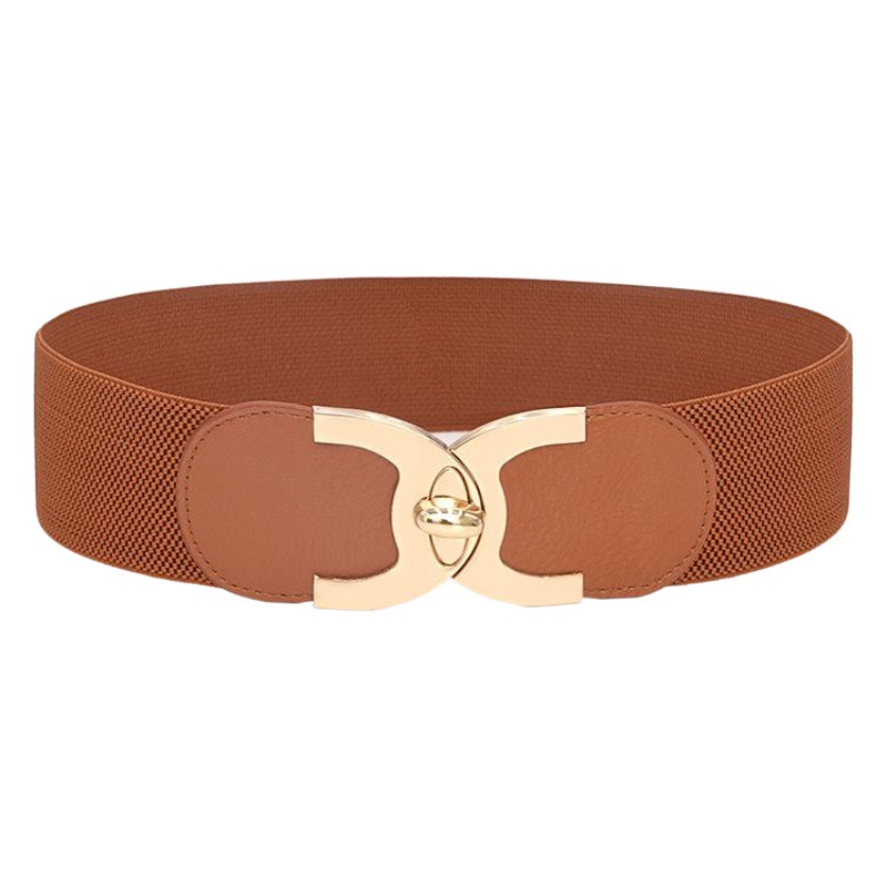 New European and American-style elastic waist seal button decorative wide belt Women's belt wide waist fashion versatile skirt belt