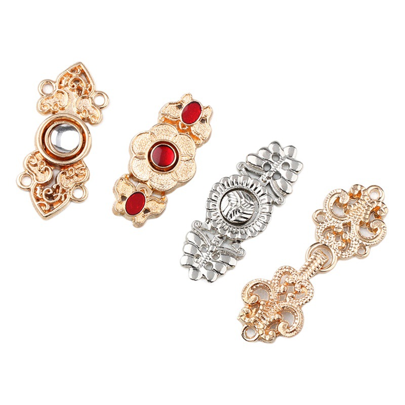 Factory Supply Hanfu Metal Female Buckle Ancient Costume Buckle Ming Clothing Decorative Buckle Antique Buckle Collar Buckle