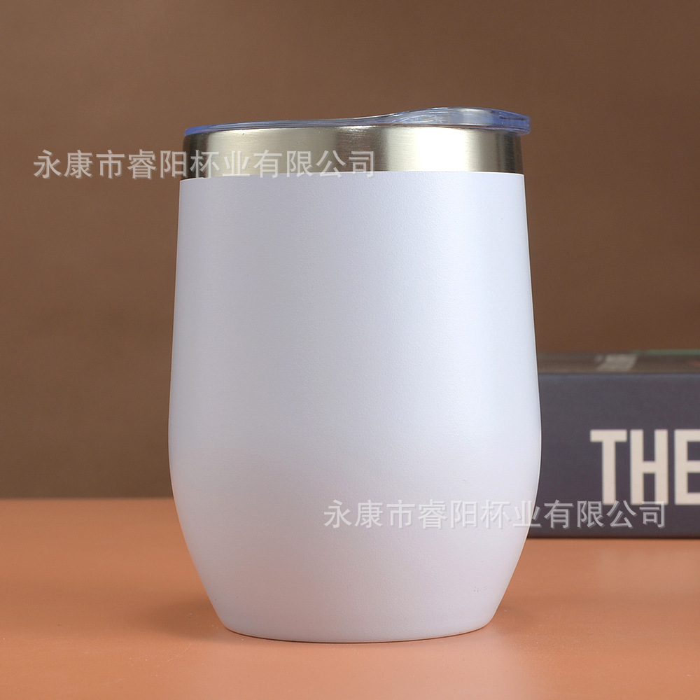 Picture of Cross-border Amazon swig eggshell cup U-shaped egg cup 304 stainless steel double layer 12oz in stock handle red wine cup