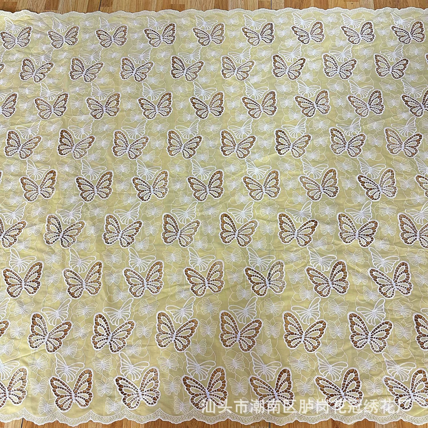 Popular Water-Soluble Butterfly Lace Hollow Embroidery Fabric Dress Water-Soluble Embroidery Perforated Lace Embroidery Fabric