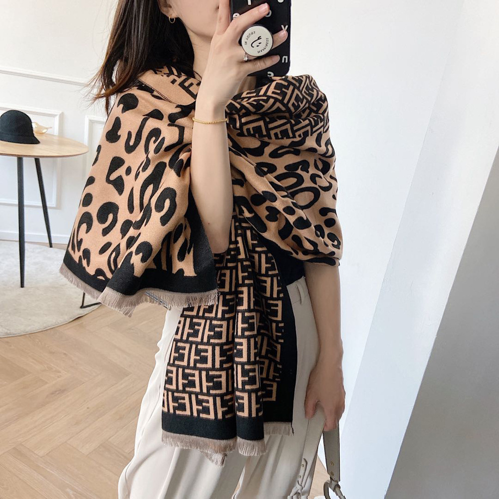 Picture of 2024 New Fashionable Big-Name Versatile Orange High-End Wool Cashmere Shawl Scarf for Women Winter Dual Use