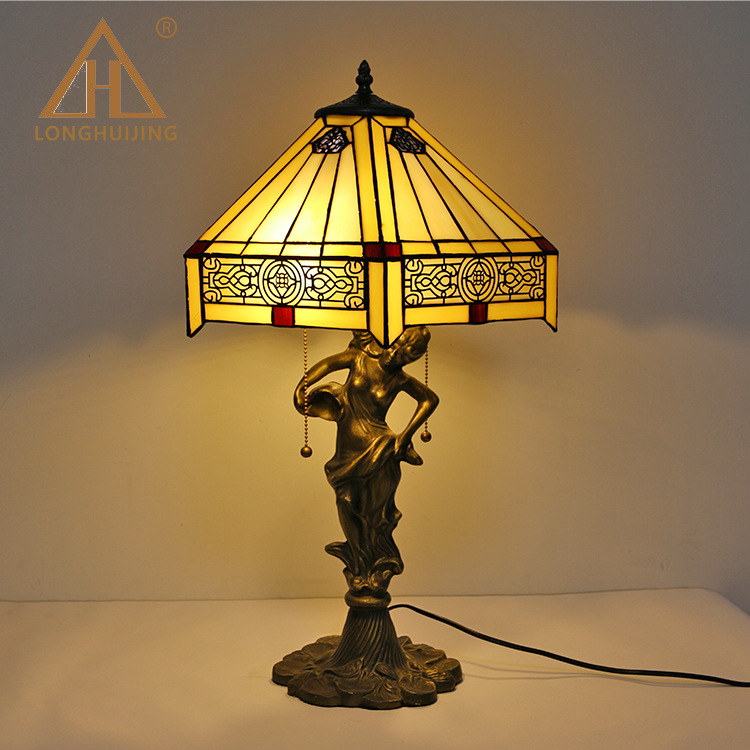 Supply Southeast Asian European retro art Tiffany table lamp living room bedroom bedside decorative eye protection lamp table lamp