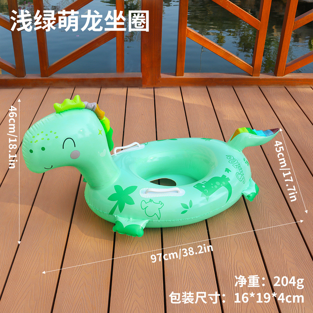 Picture of Cross-border in stock PVC inflatable transparent duck swimming ring big head can reach duck swimming ring swimming ring water seat water swimming toy