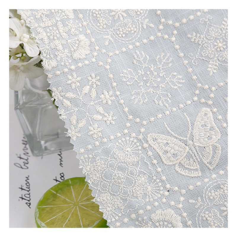 New Style Embroidered Fabric with Yumiko Higuchi Style Embroidered Fabric