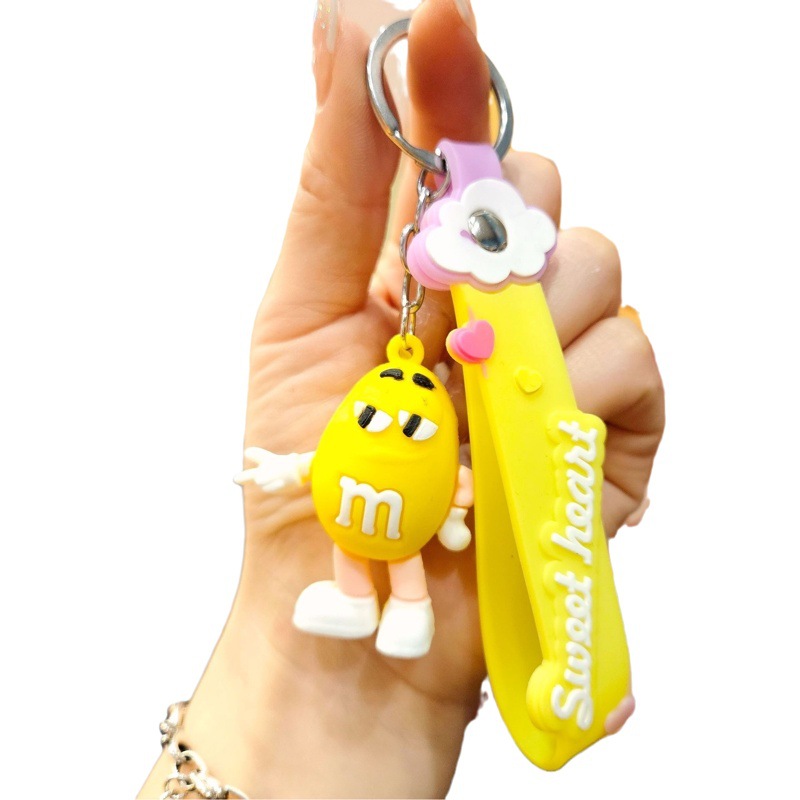 New Chocolate Bean keychain three-dimensional silicone bag pendant cartoon key chain small gift wholesale