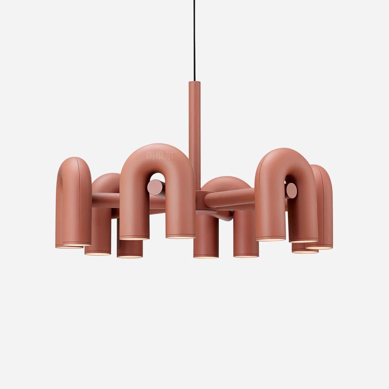 New U-shaped rotatable water pipe bar dining room lamp simple living room chandelier Nordic children's room bedroom designer