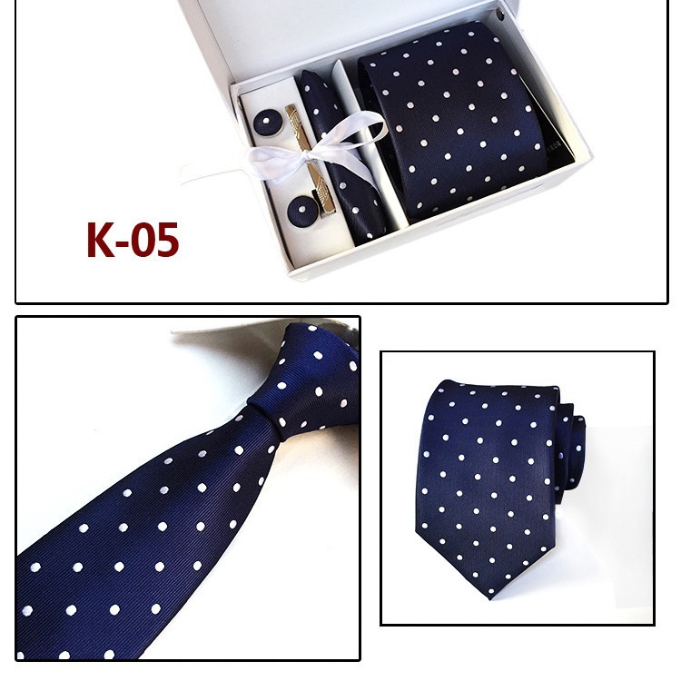 Picture of Manufacturers wholesale men's tie in stock gift box 6 pieces suit group tie business formal tie