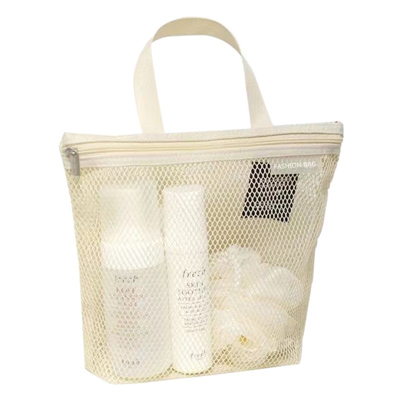 Picture of Hollow-Out Simple Mini Portable Mesh Travel Toiletry Bag Student Hand-Held Cosmetic Bag Miscellaneous Storage Bag with Drainage