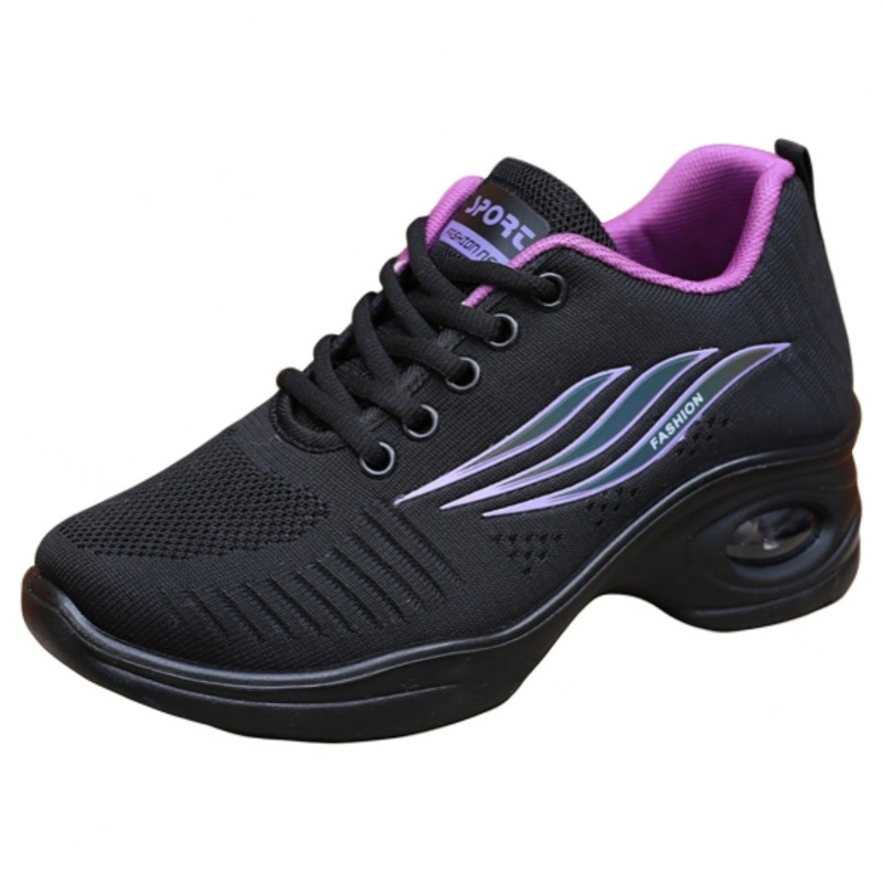 Picture of Air cushion dance shoes women's middle-aged and elderly all-season breathable mid-heel square dance shoes soft sole non-slip mesh mom shoes