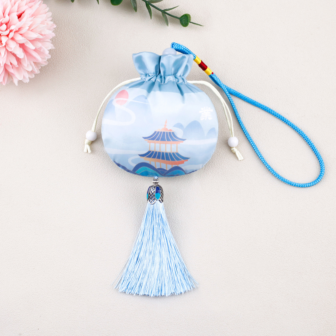 Picture of Qinggeng Dragon Boat Festival sachet empty bag antique embroidery printing purse portable decorative pendant sachet Hanfu sachet