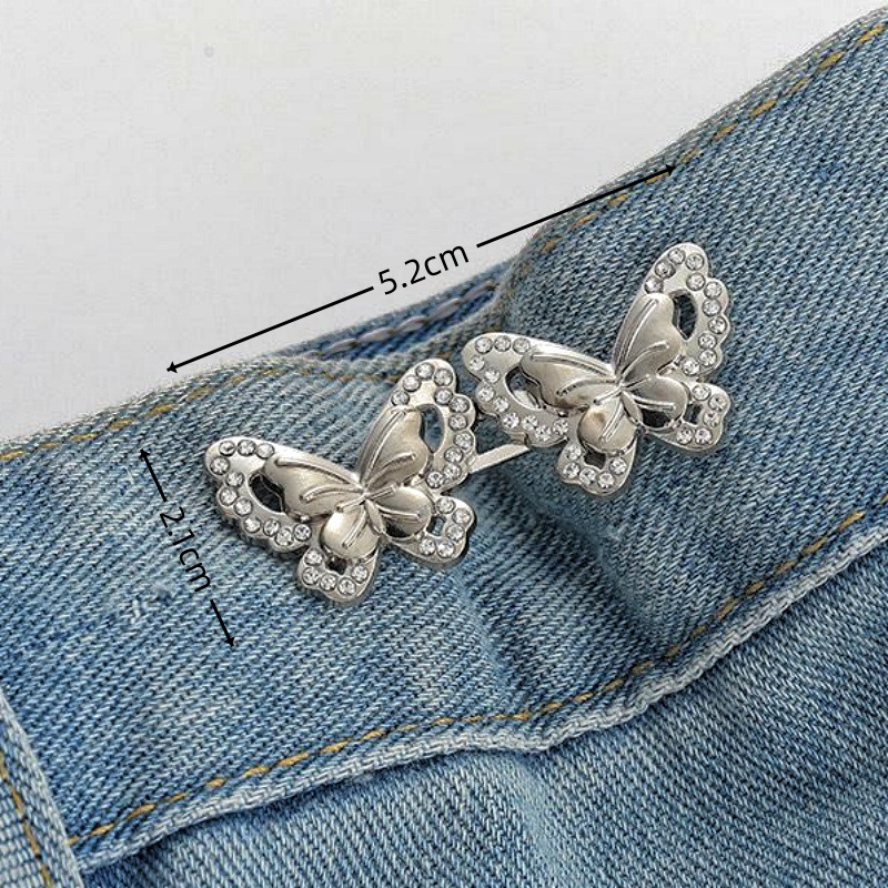 Picture of Chinese Knot Waist Buckle Pair Buckle Flat Bottom Removable Nail-free Seam-free Button Girl's Trouser Skirt Waist Size Change Artifact