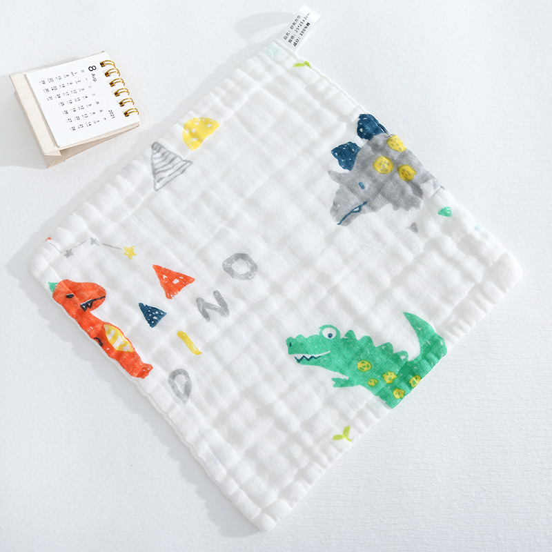 Picture of Cotton small square six-layer high density gauze towel newborn baby saliva towel baby wash face towel wholesale