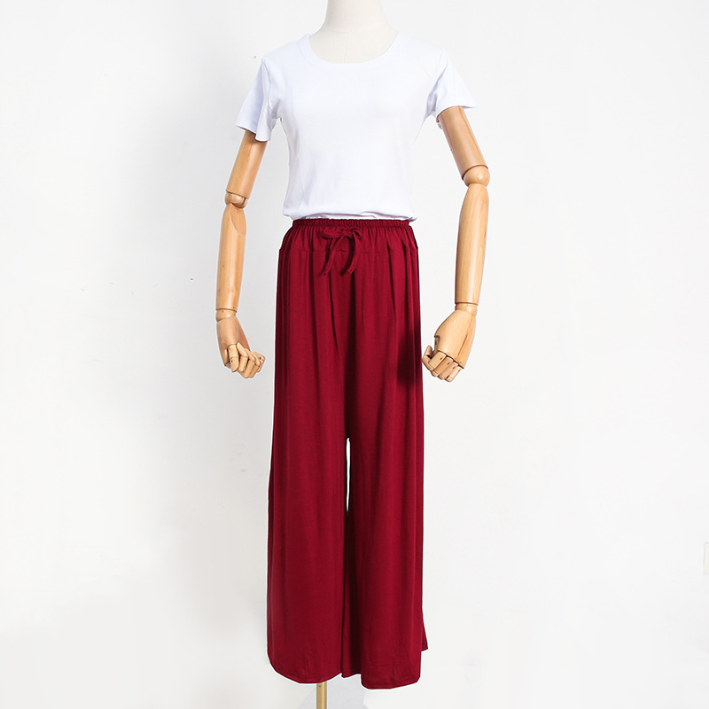 Picture of Japanese Wholesale Large Size Swing Pants Casual Pants for Women Japanese and Korean Spring and Summer Modal Loose High Waist Drawstring Wide Leg Pants