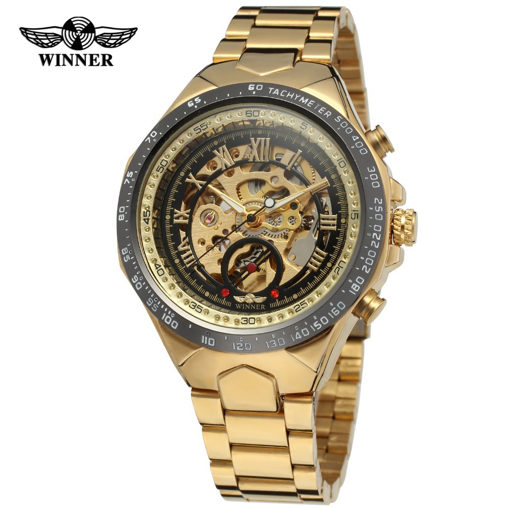 Foreign trade Amazon cross-border Men's hollow automatic mechanical watch wristwatch mechanical watch winner