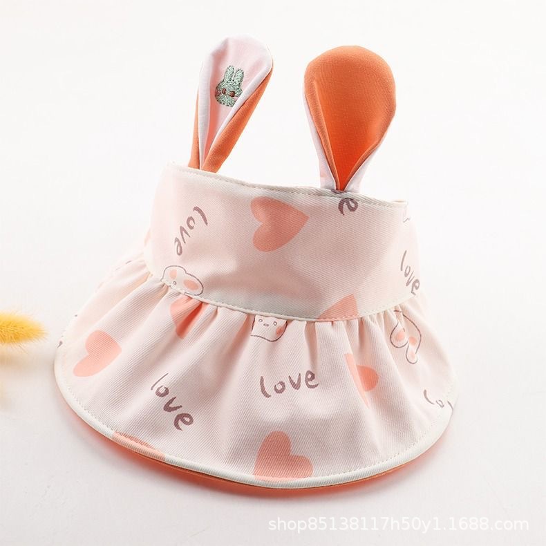 Picture of Rabbit Baby hat summer empty top hat baby big brim sun protection hat boys and girls toddler beach sun hat cute