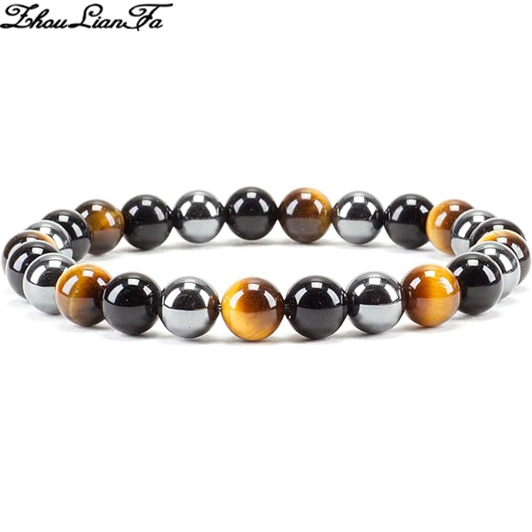 Picture of Zhou Lianfa 32 Color Amazon Crystal Agate Tiger Eye Bracelet Fashion Simple Single Circle Round Bead Cross-border Bracelet Batch