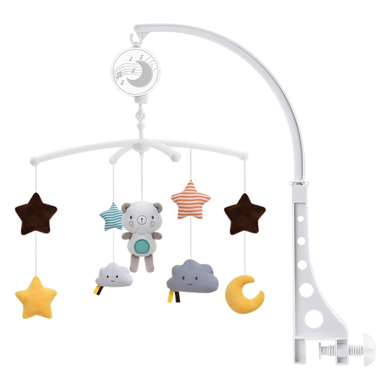 Cross-border infant bed bell rattle children 0-1 years old music rotating bedside bell baby comfort cloth toy manufacturers